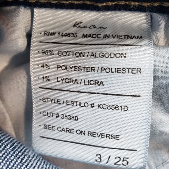 KanCan Women Sz 25/3 Cropped Ankle Raw Hem Distressed Mid Rise Stretch /A260 - Picture 9 of 9